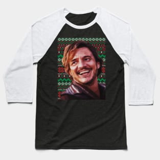 Nicolas Cage Pedro Pascal Meme - Ugly Xmas Part 2 Baseball T-Shirt